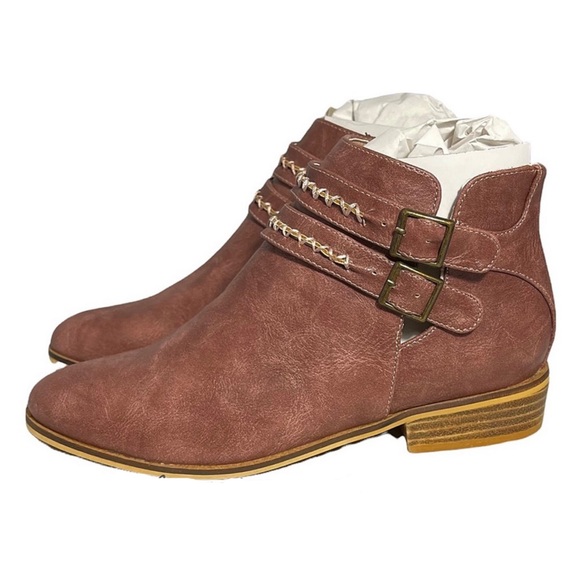 Women’s Size 6.5 NIB Ankle Boots Mauve Booties Beast Fashion - Picture 4 of 10